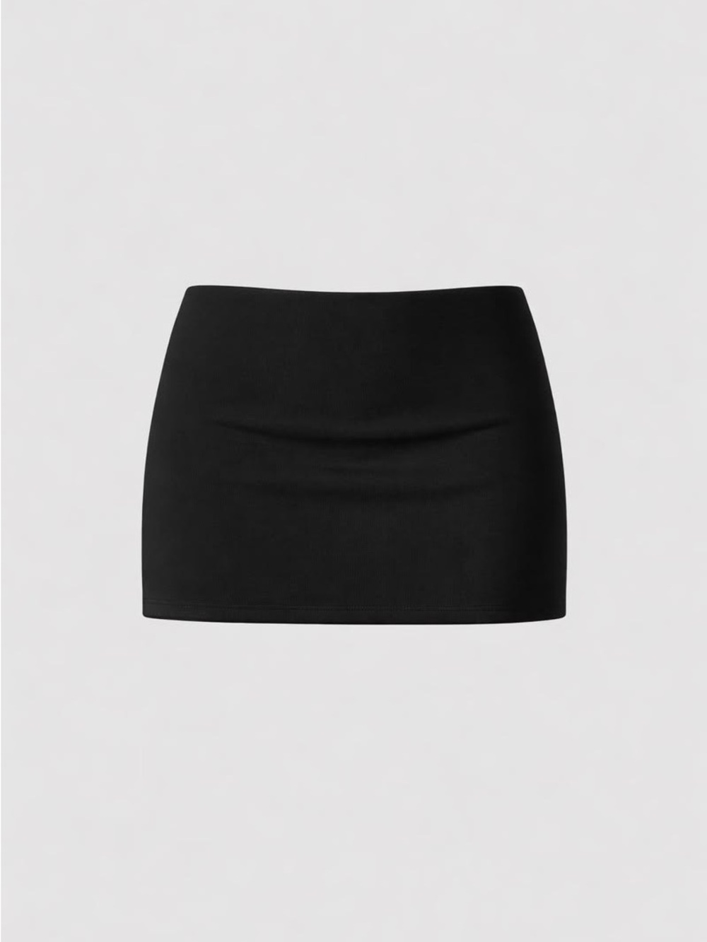 SHEIN Black Ribbed Mini Skirt